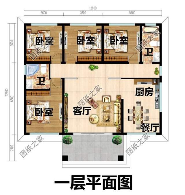 農村一層戶型推薦，預算不夠注重經濟實用的家庭建房首選