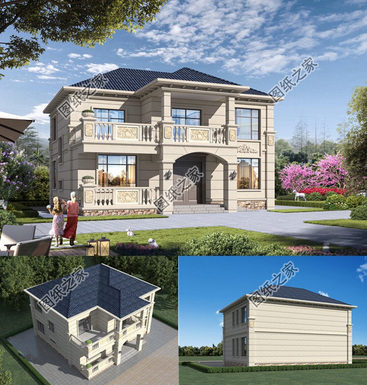 農村三間兩層樓房設計圖效果圖