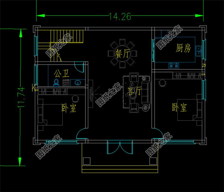 現(xiàn)代風二層別墅一層