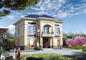 12米乘13米的簡歐風二層農村別墅設計圖，回歸最質樸的生活