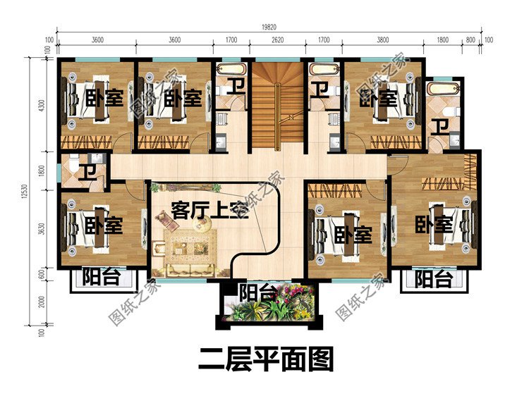 備受好評二層歐式別墅設(shè)計圖二層