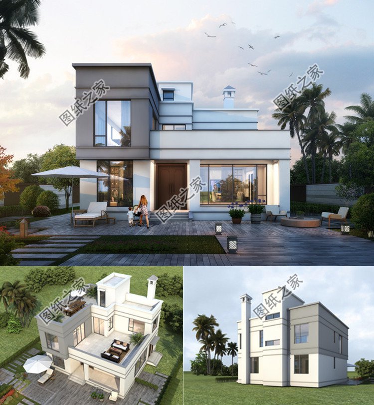 二層現(xiàn)代風(fēng)別墅設(shè)計(jì)圖效果圖