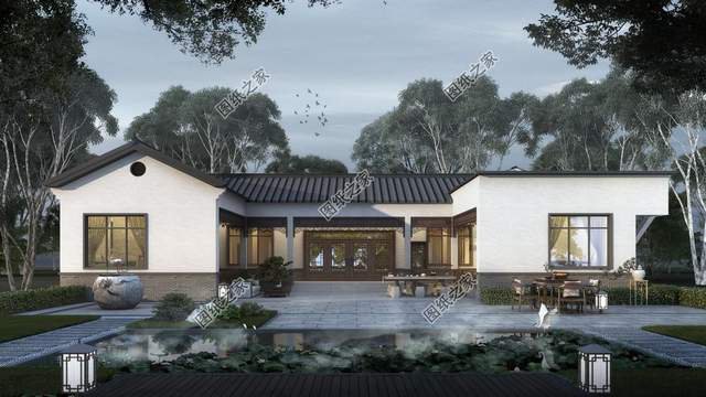 一層中式養(yǎng)老房效果圖，經(jīng)濟(jì)的造價成本，受到廣大建房者喜愛