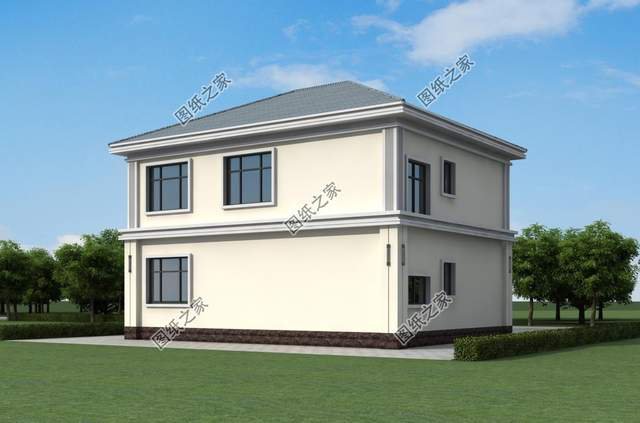 左右對稱別墅設(shè)計圖，外觀簡約大方，一眼就能愛上的小別墅