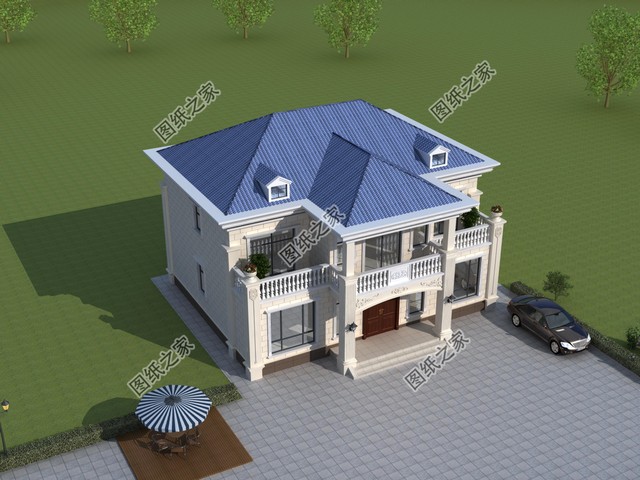 左右對稱別墅設(shè)計圖，外觀簡約大方，一眼就能愛上的小別墅