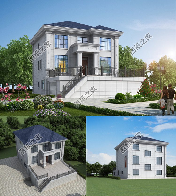 帶架空層別墅設計方案效果圖