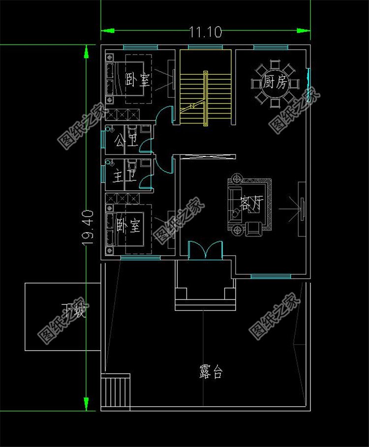 帶架空層別墅設計方案布局2