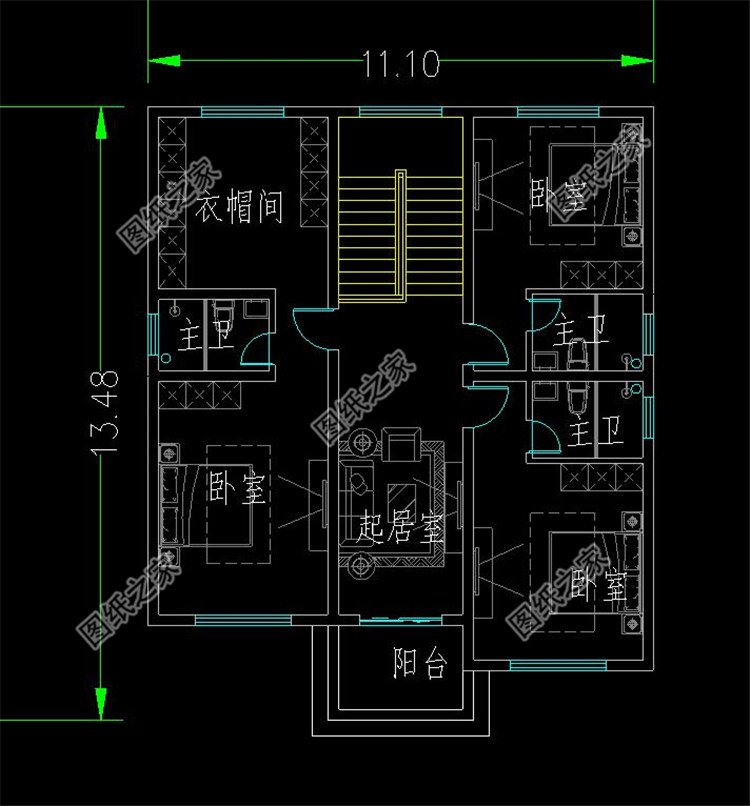 帶架空層別墅設計方案布局3