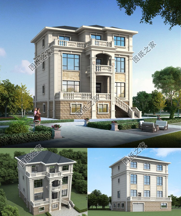 帶架空層的別墅設計圖效果圖