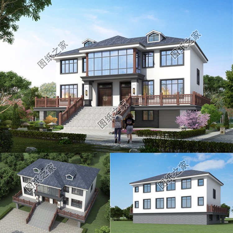 帶架空層別墅設(shè)計(jì)方案效果圖