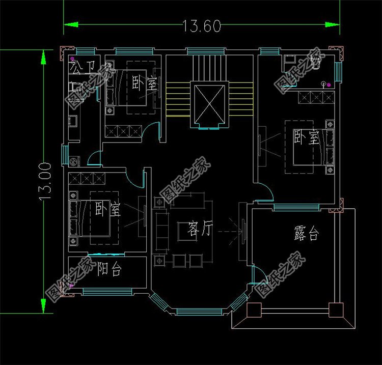 超氣派的三層別墅設計圖布局4