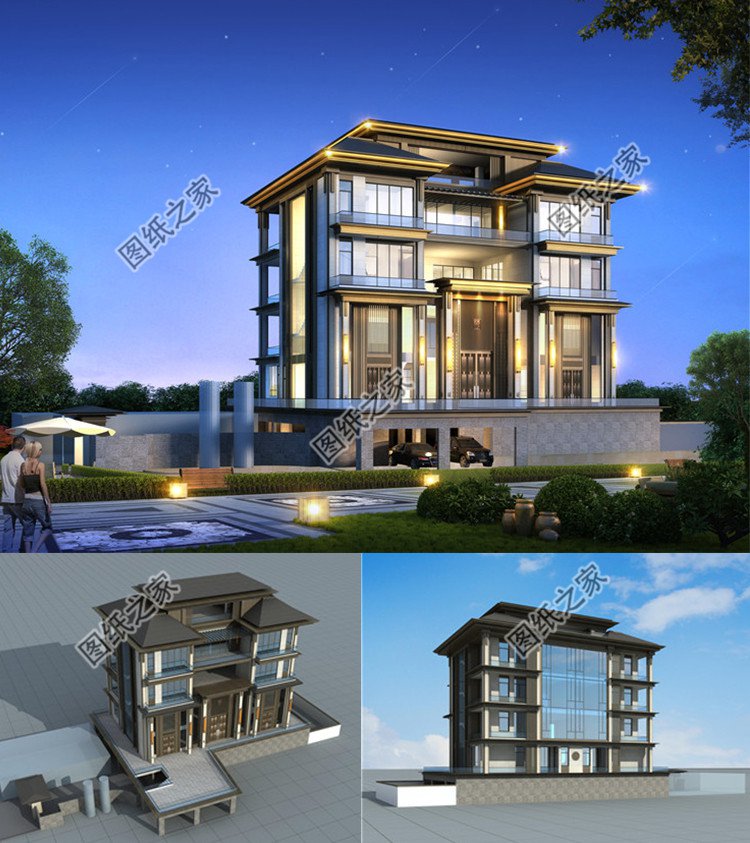 帶架空層的別墅設計圖效果圖