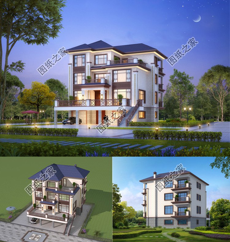 超氣派農村四層別墅效果圖
