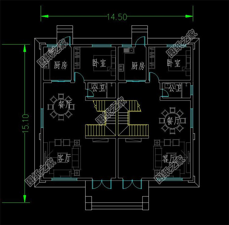 四層豪華別墅設計圖一層