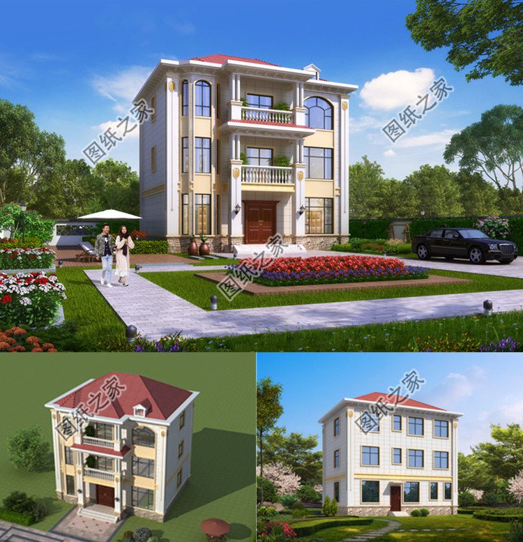 百余平三層豪華別墅設計圖效果圖