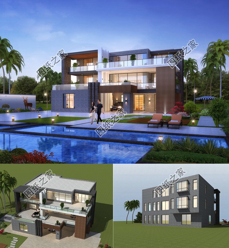 三層現(xiàn)代別墅設(shè)計(jì)圖效果圖