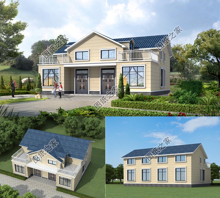 二層雙拼別墅效果圖