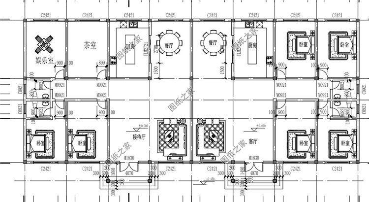 便宜雙拼別墅設計圖一層