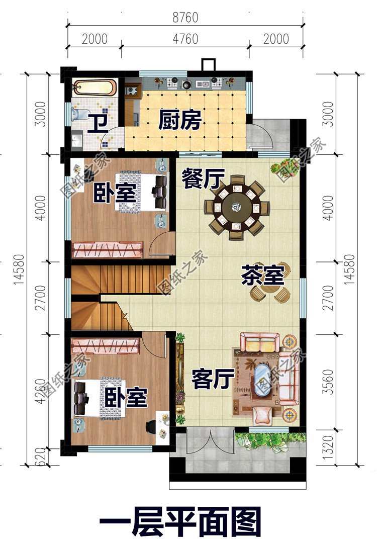 兩開(kāi)間自建別墅設(shè)計(jì)圖