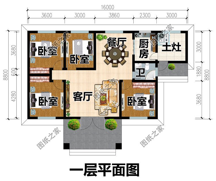 農村一層小別墅設計圖