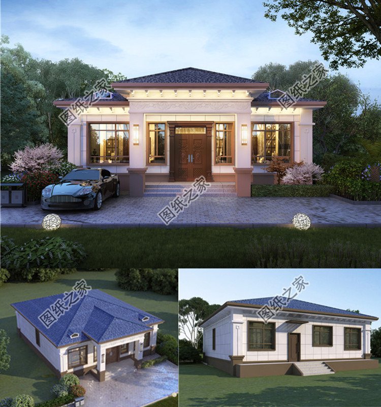 150平米一層農(nóng)村別墅設(shè)計(jì)圖效果圖