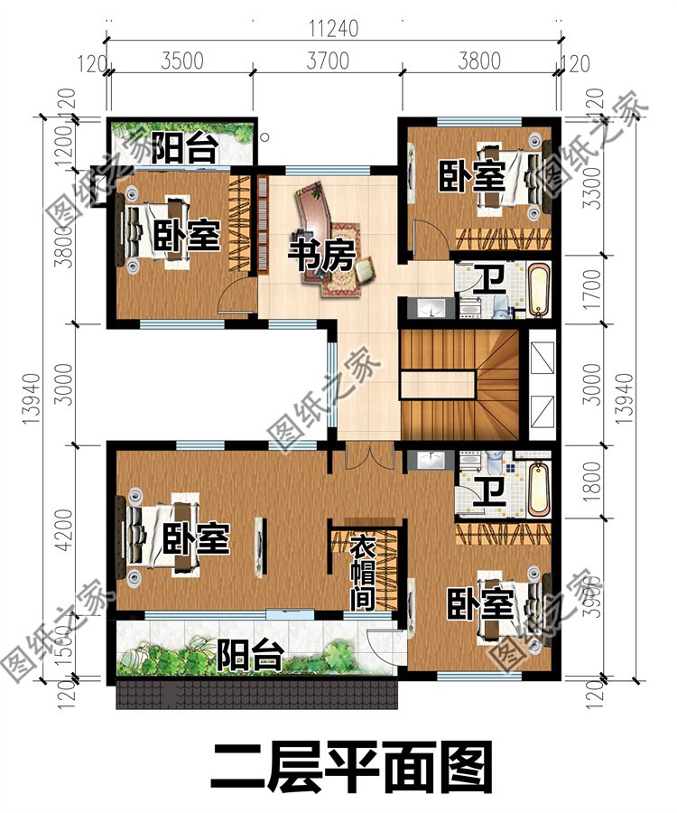 124平米徽派帶露臺別墅