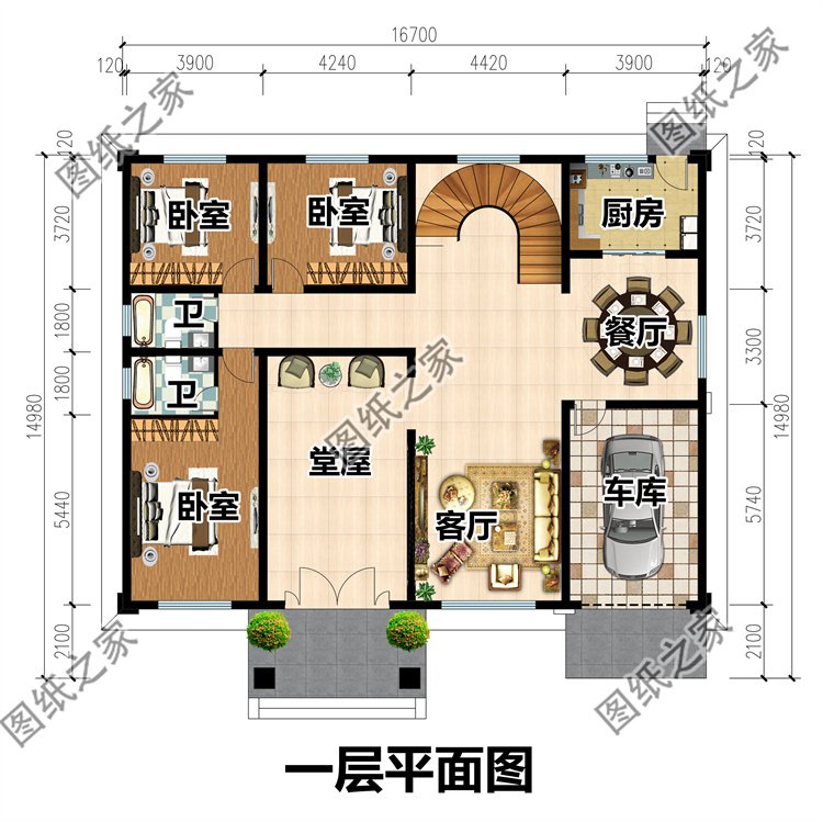 農村四間二層別墅設計圖