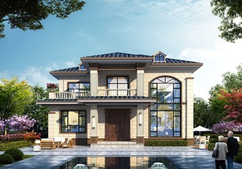 復式挑空二層別墅設計圖,占地175平米,建好住著很舒適