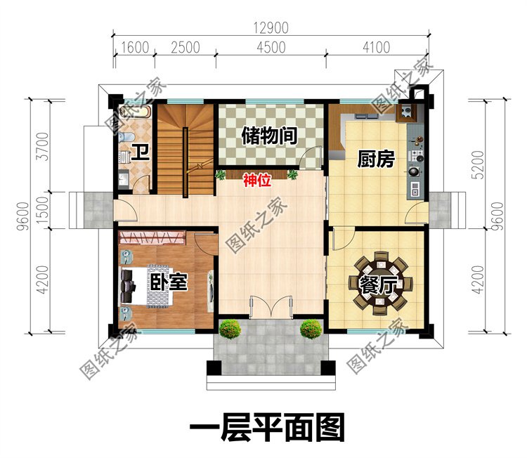 120平米二層別墅設計圖一層