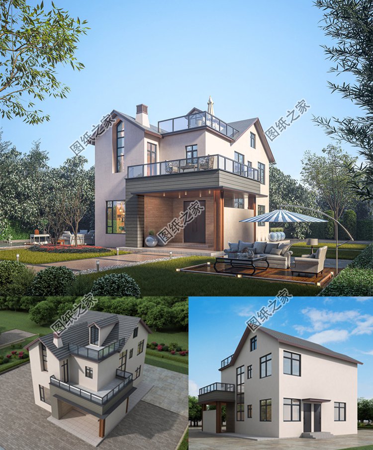 100平米二層小別墅設(shè)計(jì)方案效果圖