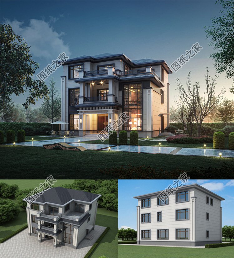 三層農村自建別墅設計圖效果圖