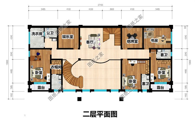 三層農(nóng)村自建別墅二層