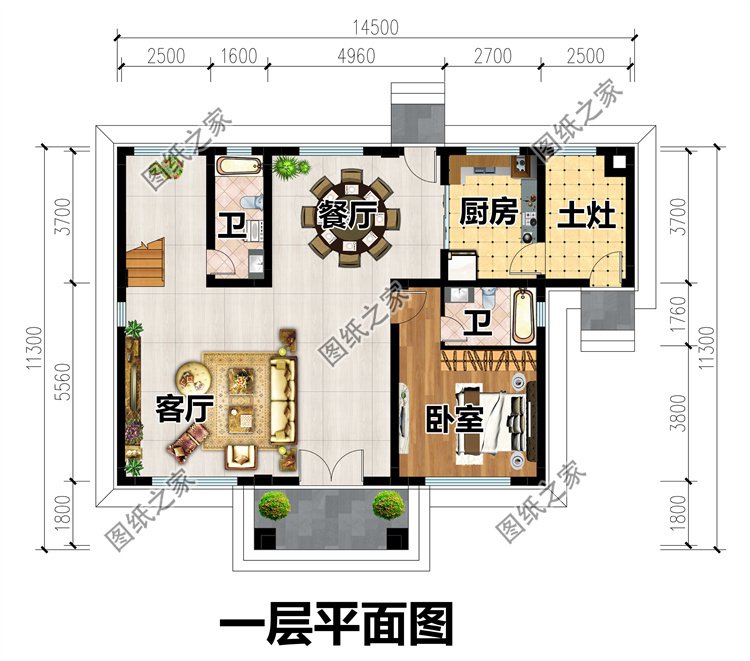 三層獨棟別墅設計一層