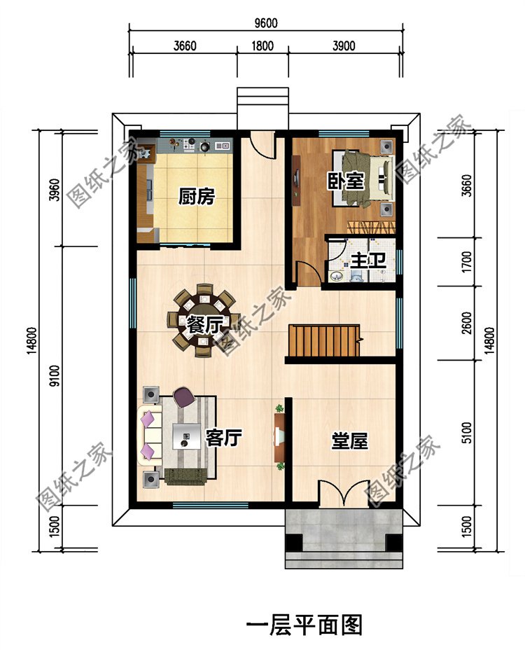 農村三層經濟別墅一層