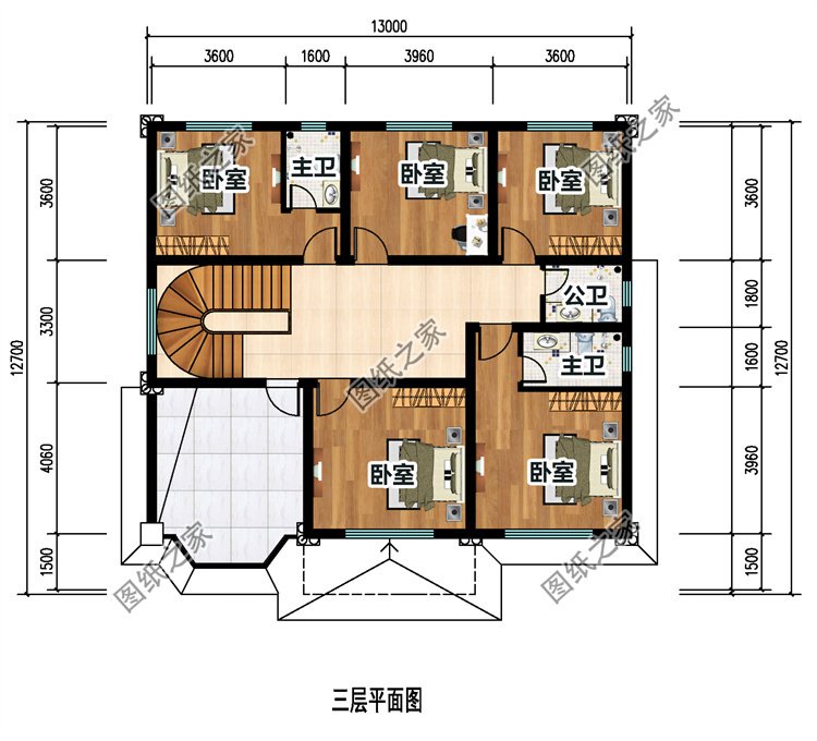 三層歐式別墅設計圖三層
