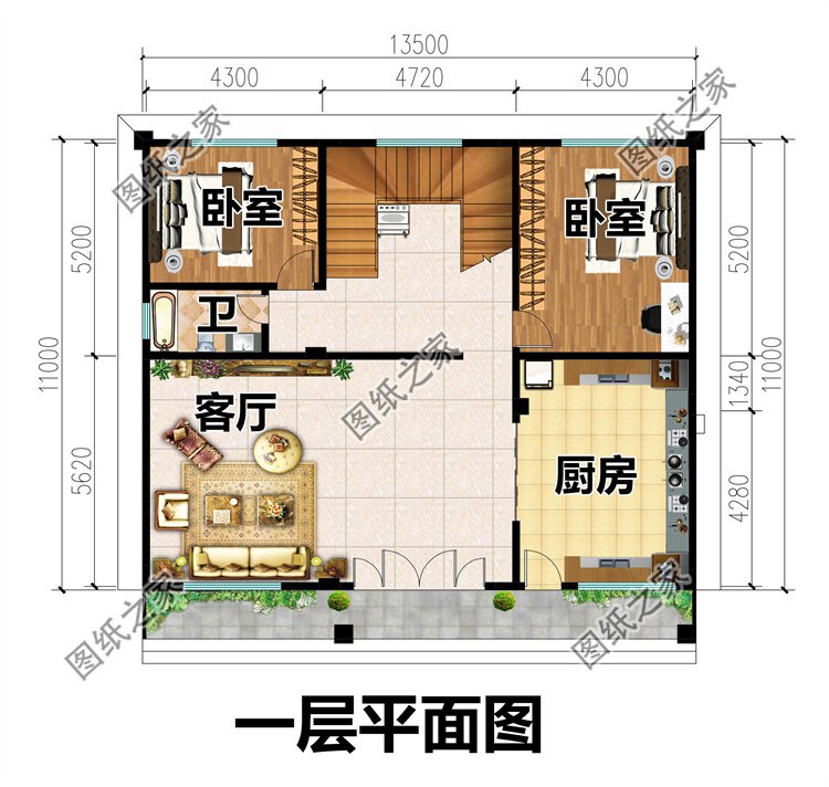 三層別墅設計一層