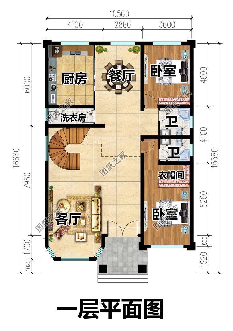 農村建的小別墅一層