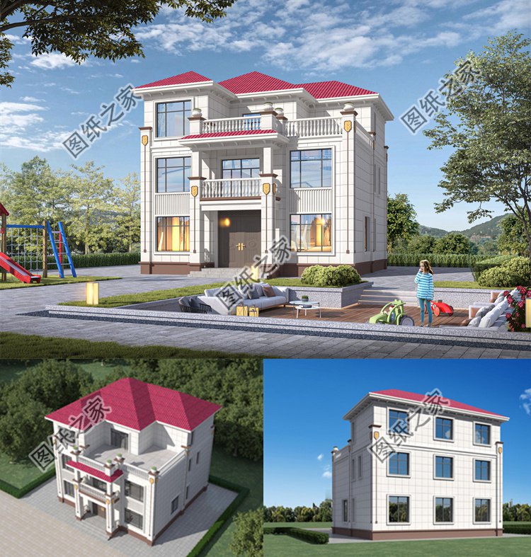 歐式三層農村別墅效果圖