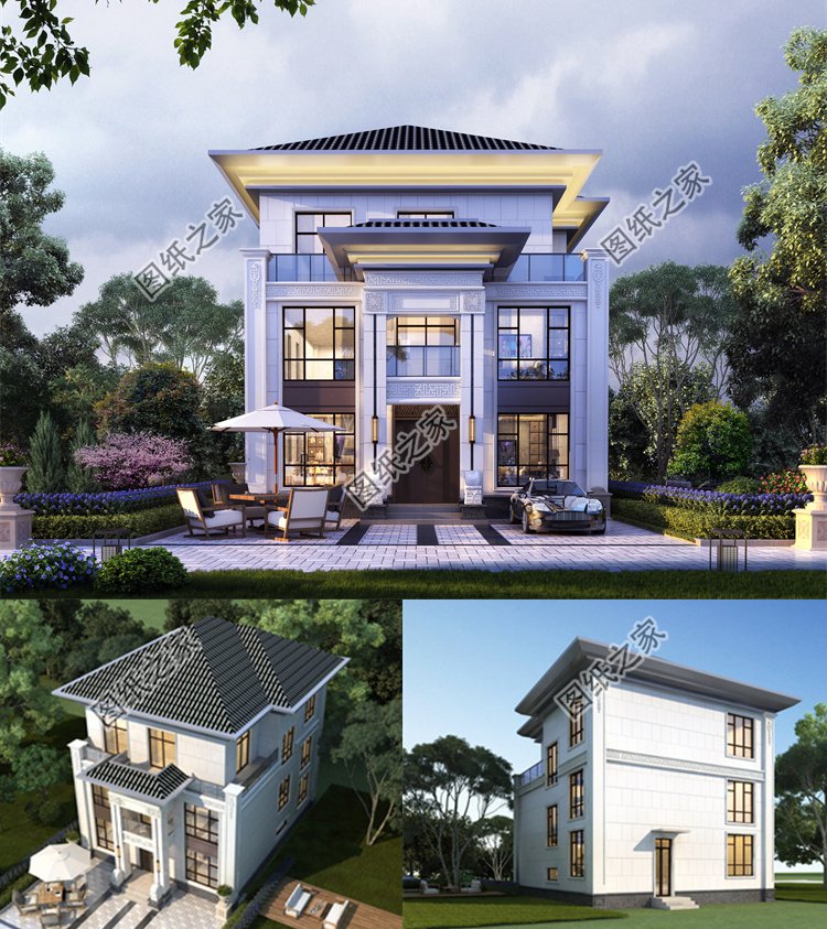 歐式三層農村建房案例效果圖