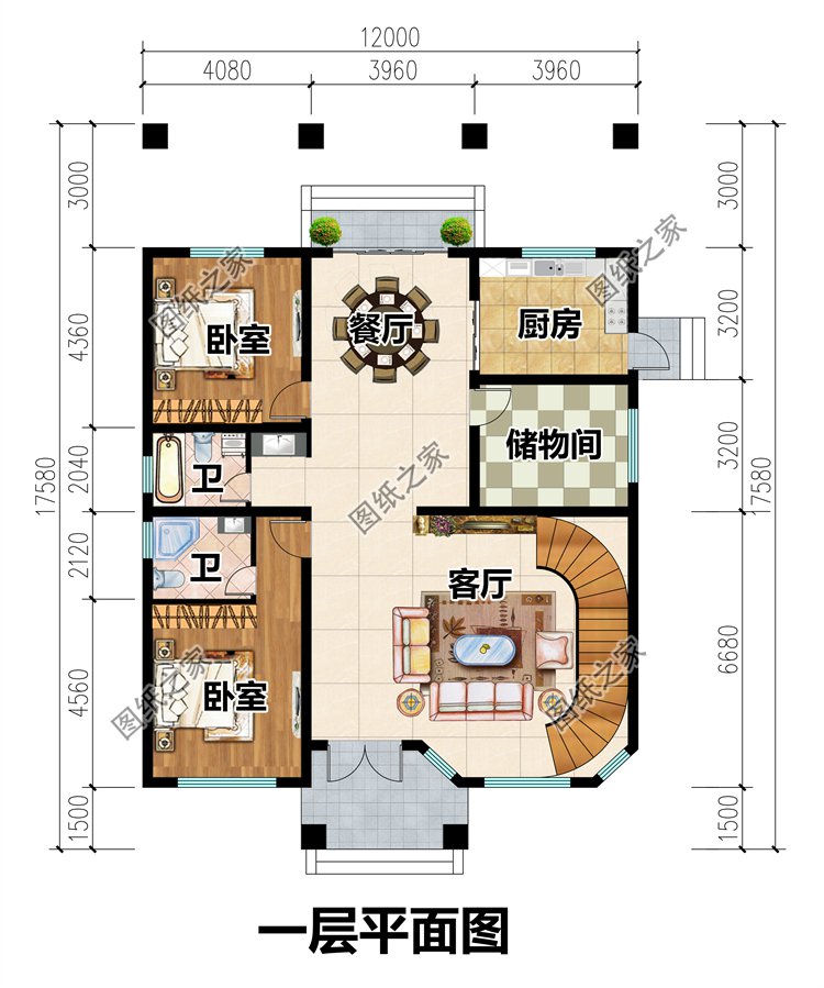 農(nóng)村三層別墅一層