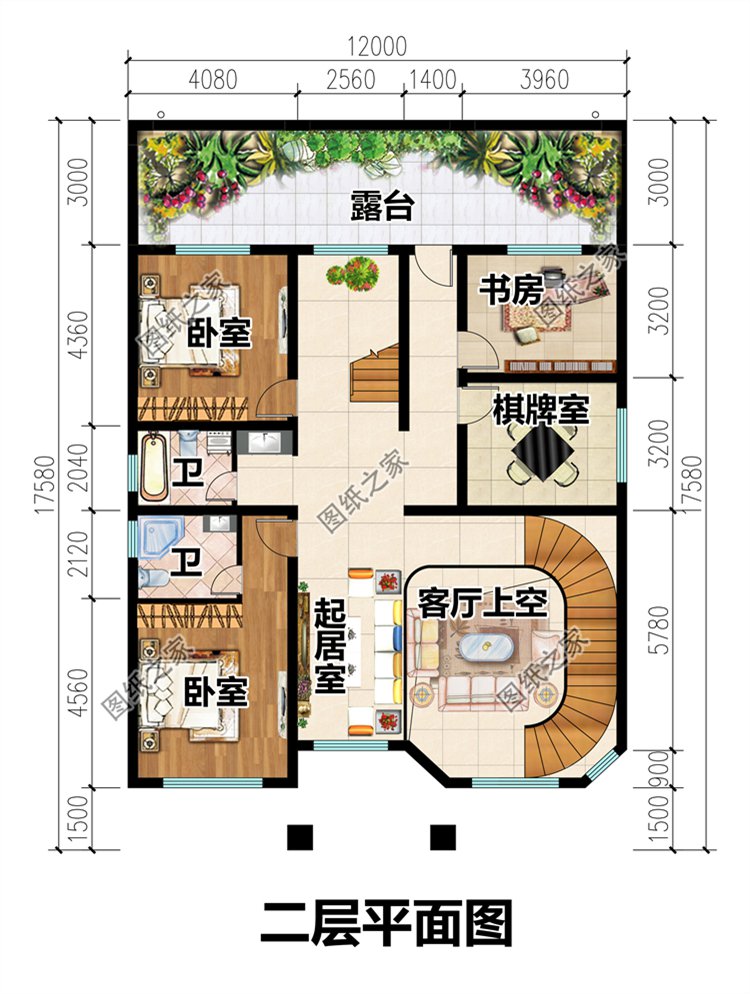 農(nóng)村三層別墅二層