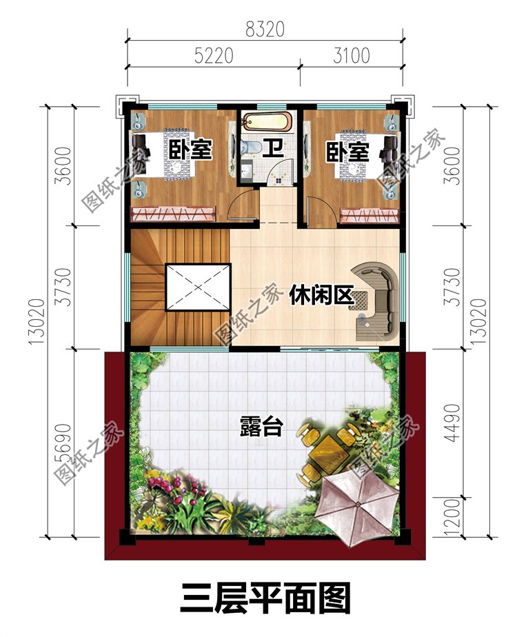 三層農(nóng)村別墅設(shè)計(jì)圖三層