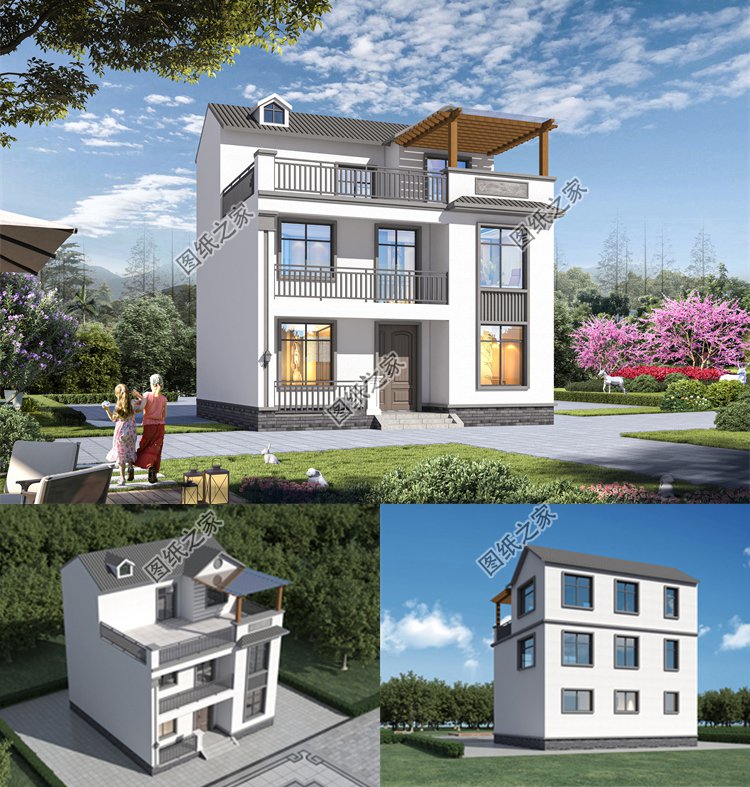 徽派中式三層別墅效果圖