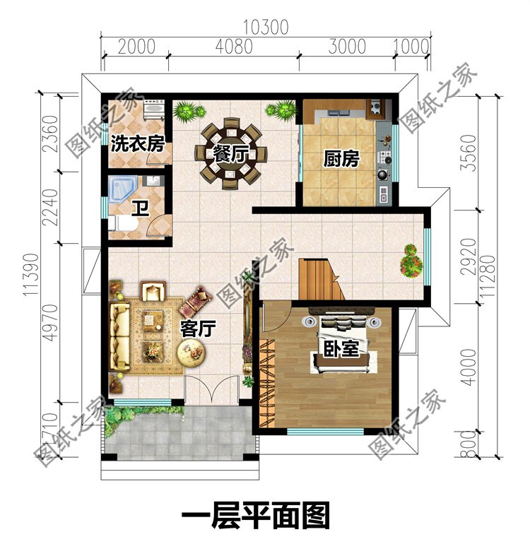 三層現代時尚風別墅一層