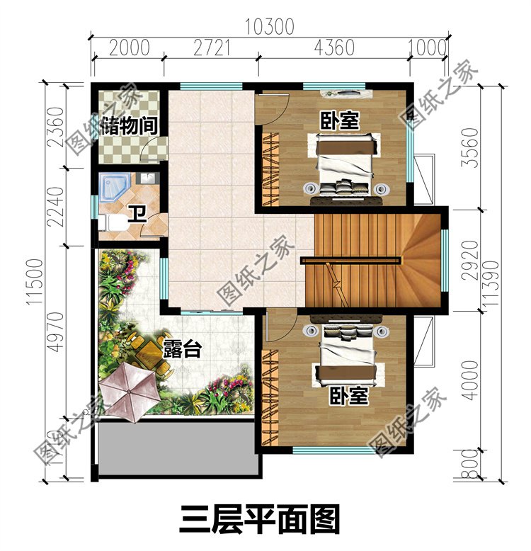 三層現代時尚風別墅三層