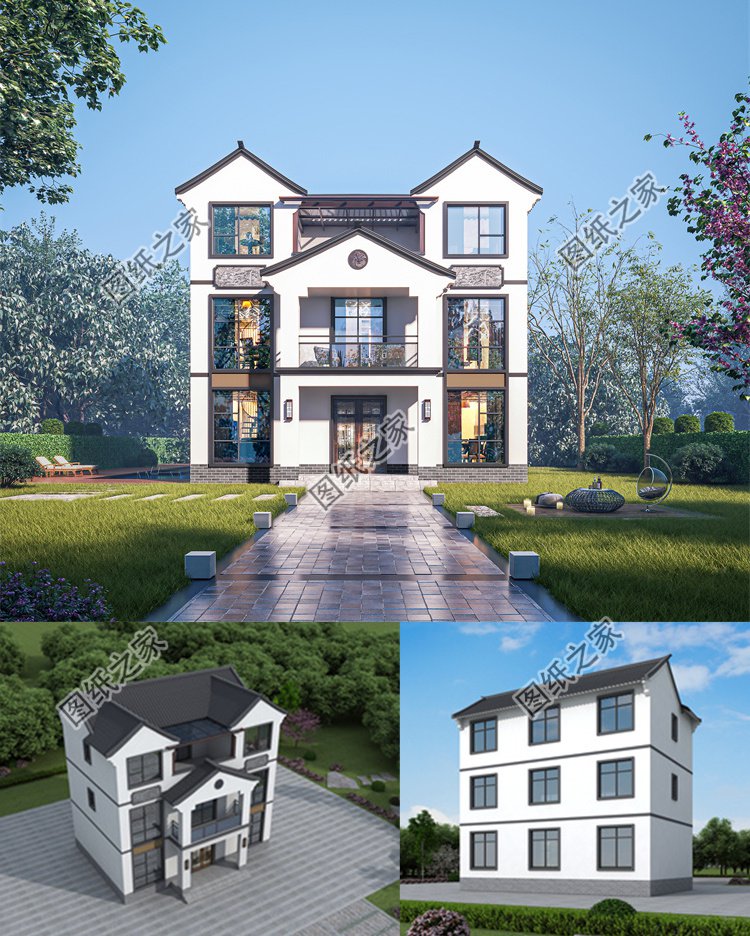 精選徽派三層別墅效果圖