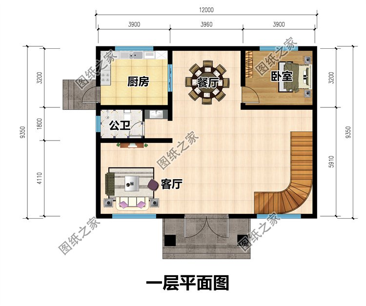 三層歐式別墅一層