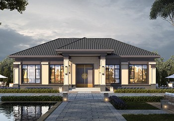 大面寬一層別墅設(shè)計(jì)圖紙,新中式風(fēng)格兩款戶型