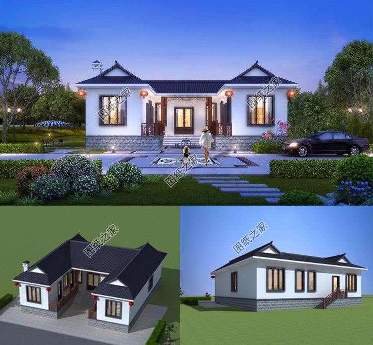 新中式一層合院別墅