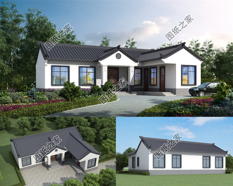 徽派自建房一層效果圖